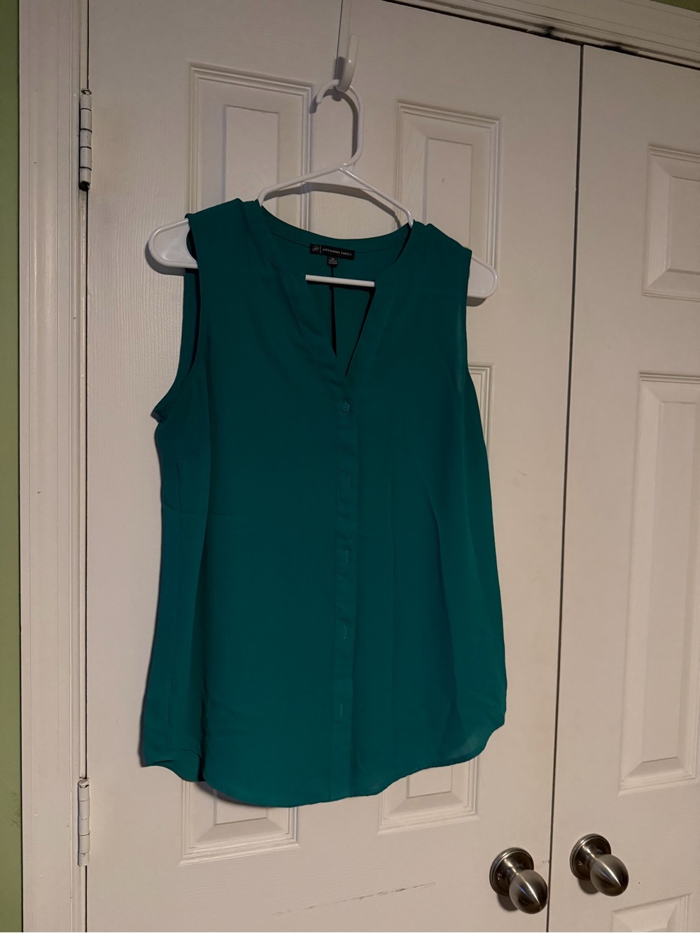 Adrianna Papell Teal Sleeveless Button-Front Camisole